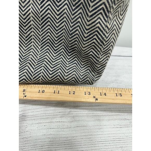 INOUITOOSH Tote Bag Cafe Print Wool Blend Leather Handle Gray 14.5in x 13in - Picture 7 of 14